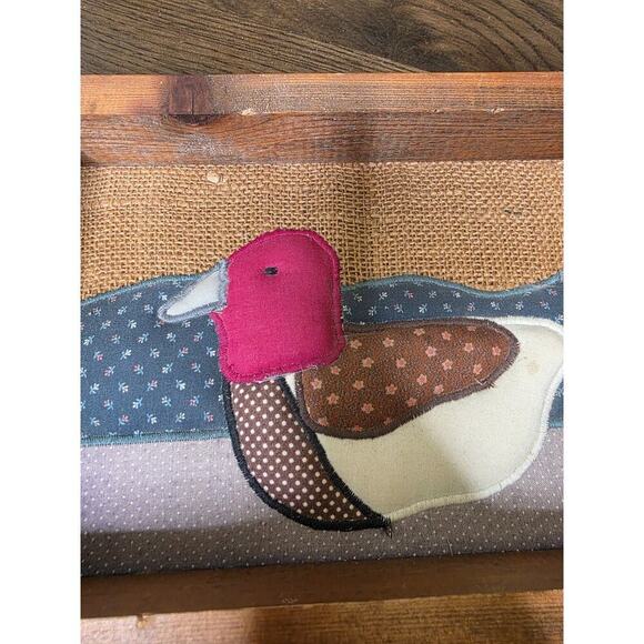 VINTAGE Handmade Quilted Hanging Wall Decor Art 8 X 12 Duck Goose Quilt Pic - Picture 16 of 16